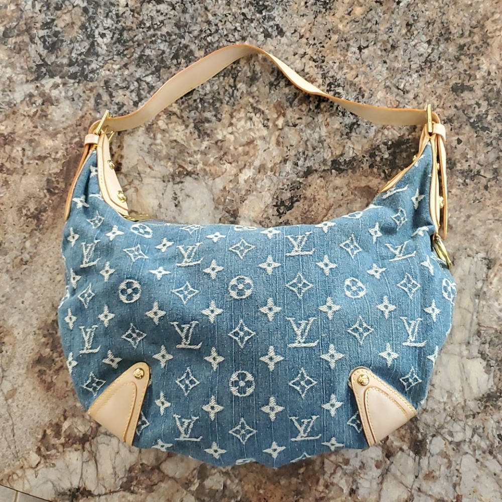 Denim shoulder purse
